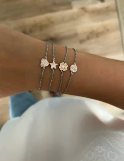 Bracciale Smaltato Azzurro e Soggetto di Zirconi SOGGETTO cuore