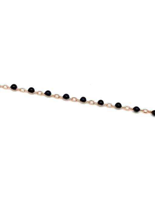 Bracciale Smaltato Nero e Soggetto di Zirconi SOGGETTO cuore