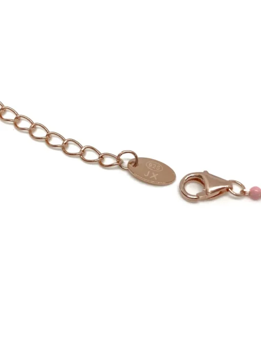 Bracciale Smaltato Rosa e Soggetto di Zirconi SOGGETTO cuore