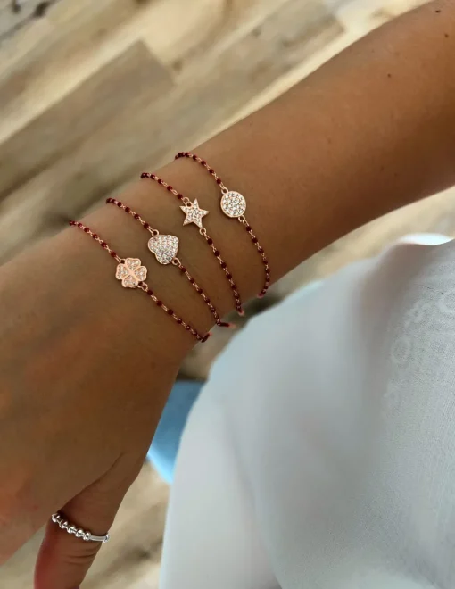 Bracciale Smaltato Rosso e Soggetto di Zirconi SOGGETTO cuore