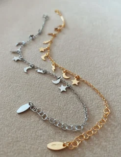 Bracciale Stelle Lune e Fulmini COLORE ARGENTO Bianco