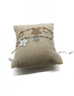 Bracciale Stelle Pendenti COLORE ARGENTO Bianco