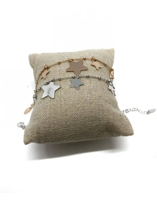 Bracciale Stelle Pendenti COLORE ARGENTO Bianco