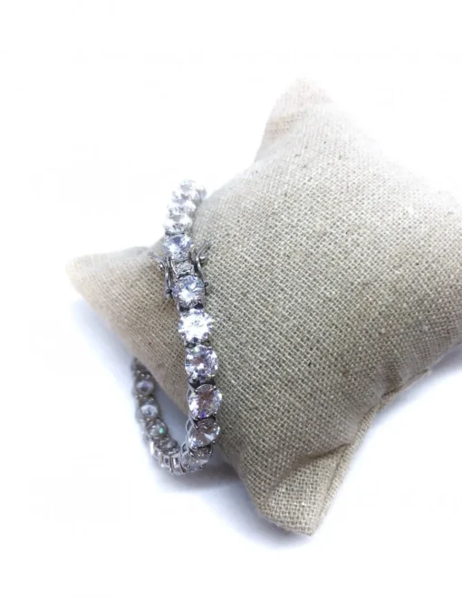 Bracciale Tennis con Zirconi 6 mm COLORE ARGENTO Bianco
