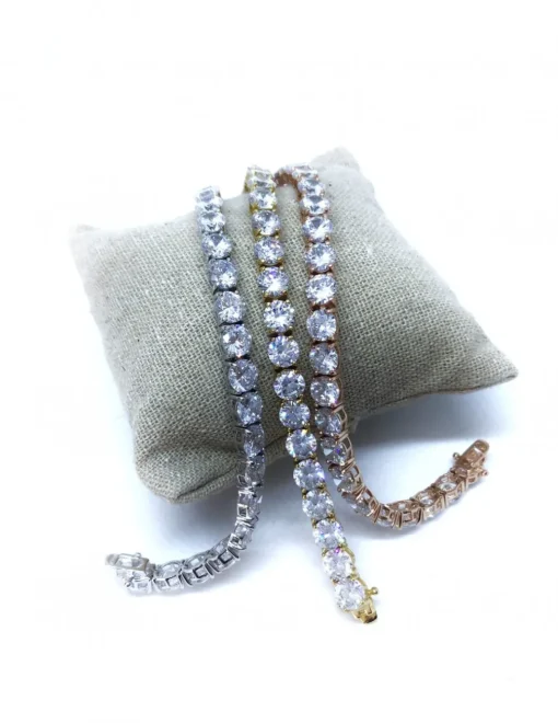 Bracciale Tennis con Zirconi 6 mm COLORE ARGENTO Bianco