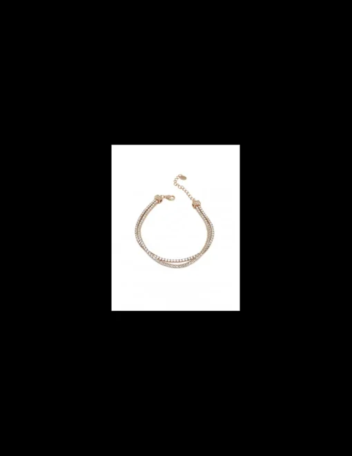 Bracciale Tennis Double COLORE ARGENTO Rosè COLORE ZIRCONI zirconi bianchi