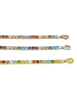 Bracciale Tennis Multicolor COLORE ARGENTO Bianco