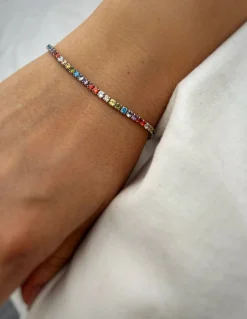 Bracciale Tennis Multicolor COLORE ARGENTO Bianco
