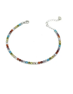 Bracciale Tennis Multicolor COLORE ARGENTO Bianco