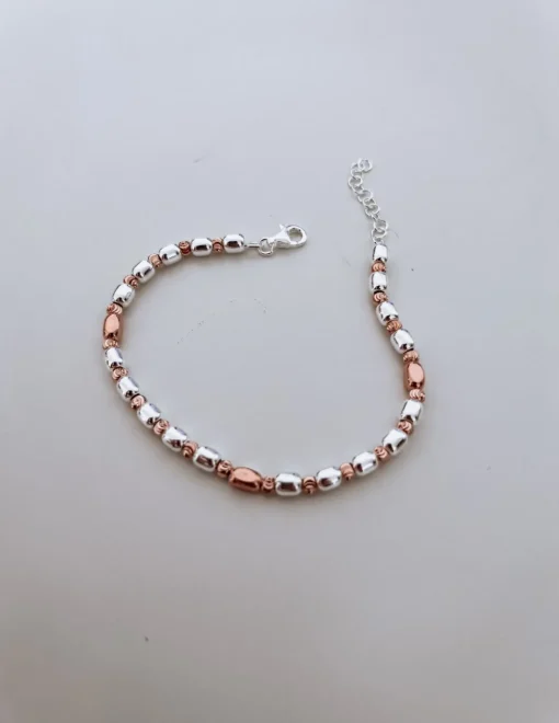 Bracciali Ovalini Lisci e Zigrinati COLORE ARGENTO bi-colore