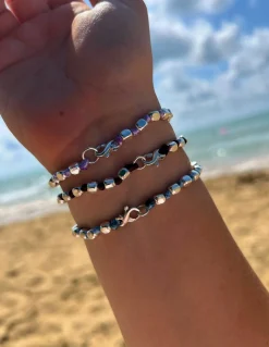 Bracciali Pepite Quadrate e Nodini Colorati COLORE CORDINO Marrone