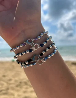 Bracciali Sfere e Nodini Colorati COLORE CORDINO Blu Scuro