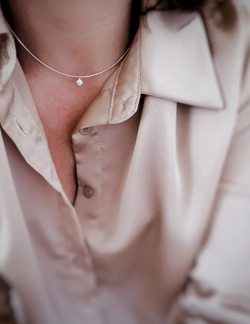 Collana Semirigida Punto Luce COLORE ARGENTO Bianco