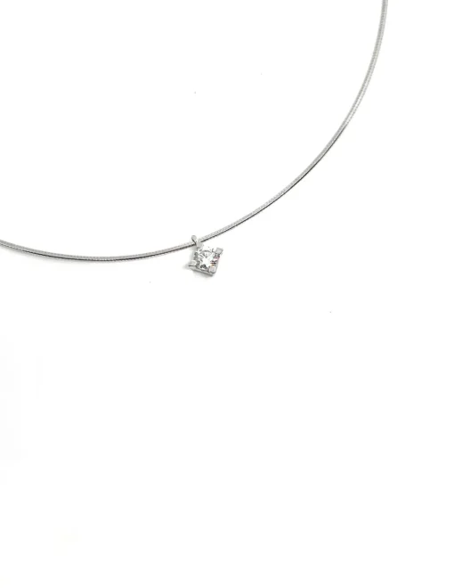 Collana Semirigida Punto Luce COLORE ARGENTO Bianco