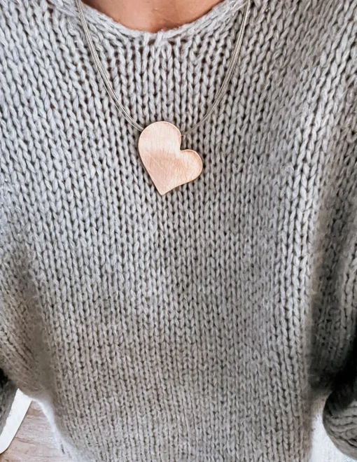 Collana Big Style SOGGETTO cuore COLORE ALLUMINIO DORATO