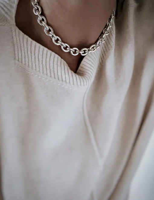 Collana Catena Maglia Media COLORE ARGENTO Bianco