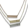Collana Catena Semplice con Targhetta COLORE ARGENTO Bianco