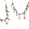 Collana con Cristalli Multicolor e Cuori COLORE ARGENTO Dorato COLORE ZIRCONI zirconi colorati