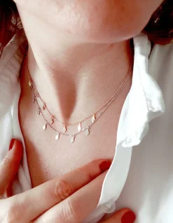 Collana Corta con Rombi Pendenti COLORE ARGENTO Bianco
