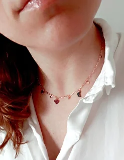 Collana Corta con Stella Luna e Cuore