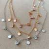 Collana Corta con Tondini e Zirconi Pendenti COLORE ARGENTO Bianco
