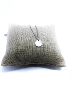 Collana Corta con Tondo Pendente COLORE ARGENTO Bianco LUNGHEZZA COLLANA 40 cm