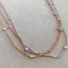 Collana Corta con Zirconi Alternati COLORE ARGENTO Bianco