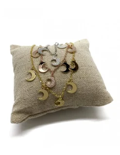 Collana Corta Lune Pendenti COLORE ARGENTO Dorato