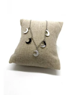 Collana Corta Lune Pendenti COLORE ARGENTO Dorato