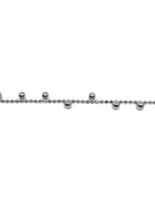 Collana Corta Sfere Pendenti COLORE ARGENTO Bianco