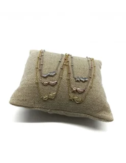 Collana Corta Strangolino con Soggetto Doppio COLORE ARGENTO Bianco SOGGETTO cuore/cuore
