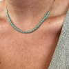 Collana Cristalli Azzurri e Catena Rettangolare Mini COLORE ARGENTO Dorato