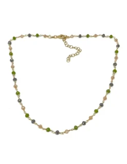 Collana Cristalli Green Gradation COLORE ARGENTO Rosè