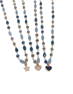 Collana Cristalli Multicolor Summer Blue COLORE ARGENTO Rosè COLORE ZIRCONI zirconi bianchi SOGGETTO stella