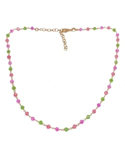 Collana Cristalli Pink and Green Gradation