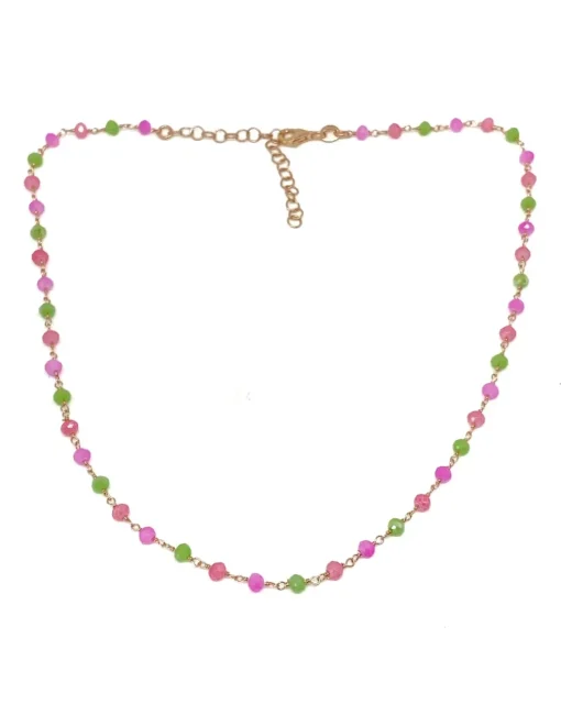 Collana Cristalli Pink and Green Gradation