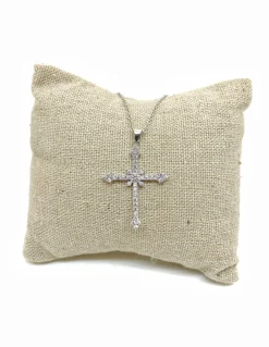Collana Croce Gotica COLORE ZIRCONI zirconi bianchi