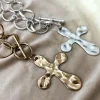 Collana Croce Ida COLORE ALLUMINIO DORATO
