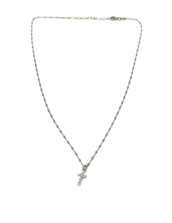 Collana Cubetti e Croce COLORE ARGENTO Bianco GRANDEZZA piccoli