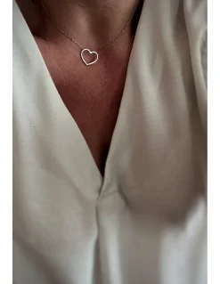 Collana Cuore a Filo COLORE ARGENTO Bianco