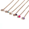 Collana Cuore Doppio Smalto e Zirconi COLORE SMALTO blu
