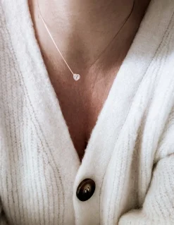 Collana Cuore Spesso di Zirconi COLORE ARGENTO Rosè COLORE ZIRCONI zirconi bianchi