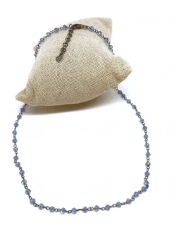 Collana di Cristalli Azzurri Argento Brunito