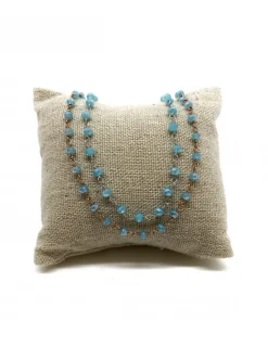 Collana di Cristalli Azzurro Chiaro COLORE ARGENTO Bianco