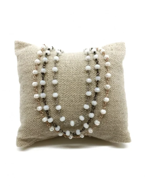 Collana di Cristalli Bianchi COLORE ARGENTO Bianco