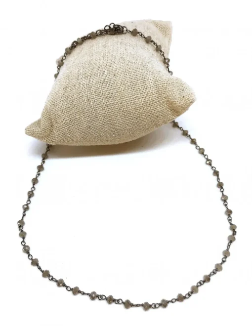 Collana di Cristalli Grigi COLORE ARGENTO Bianco
