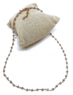Collana di Cristalli Grigi COLORE ARGENTO Bianco