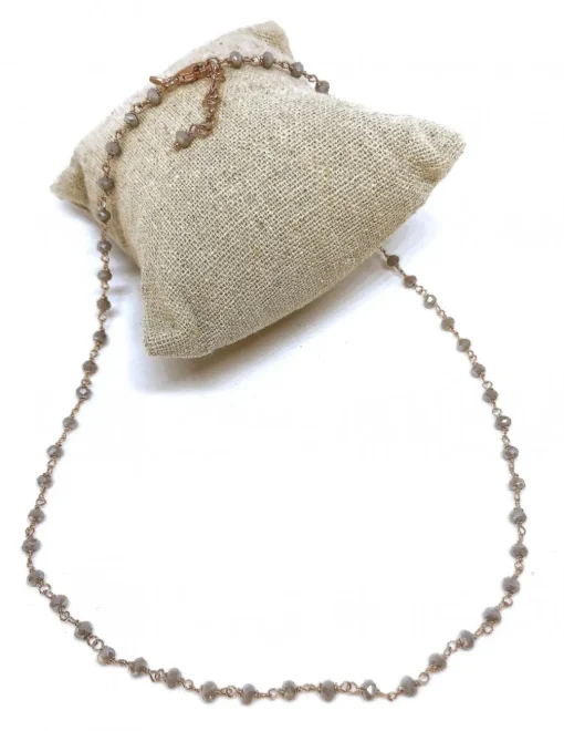 Collana di Cristalli Grigi COLORE ARGENTO Bianco