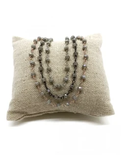 Collana di Cristalli Grigi COLORE ARGENTO Bianco