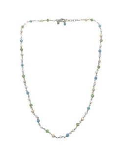 Collana di Cristalli Multicolor Rosa base Bianca